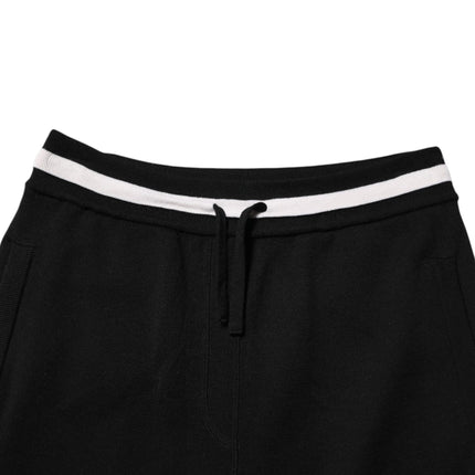 Dolce & Gabbana Black Cotton Men Jogger Sweatpants Pants