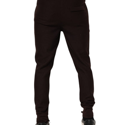 Dolce & Gabbana Brown Cashmere Men Jogger Sweatpants Pants