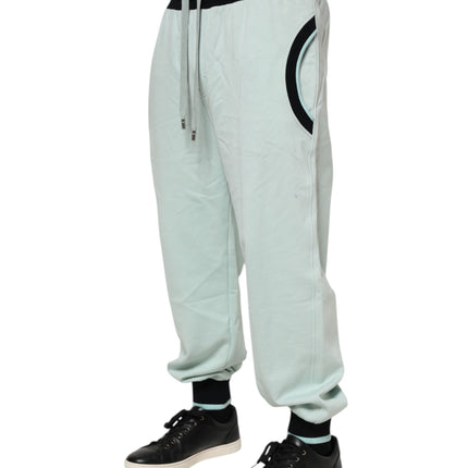Dolce & Gabbana Light Green Cotton Men Jogger Sweatpants Pants