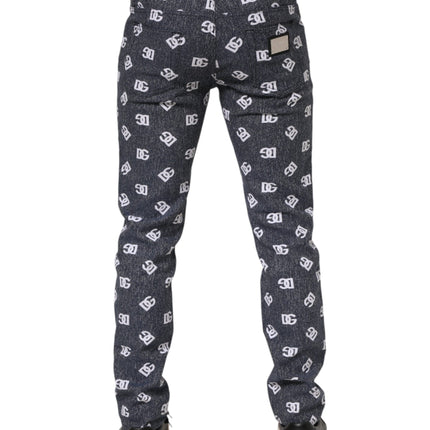 Dolce & Gabbana Dark Gray Logo Cotton Skinny Slim Denim Jeans