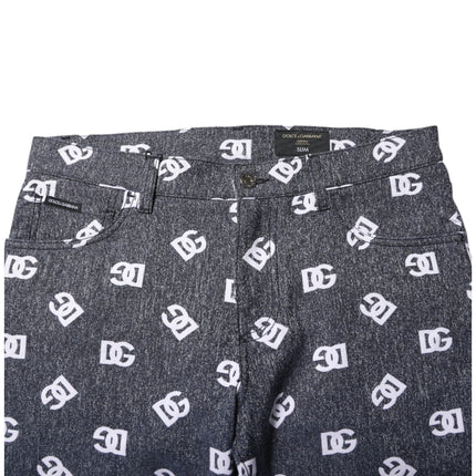 Dolce & Gabbana Dark Gray Logo Cotton Skinny Slim Denim Jeans