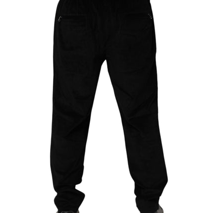 Dolce & Gabbana Black Cotton Men Jogger Sweatpants Pants