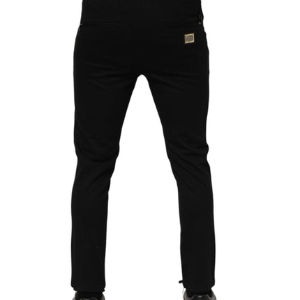 Dolce & Gabbana Black Viscose Drawstring Men Jogger Pants