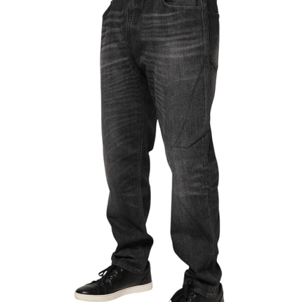 Dolce & Gabbana Gray Washed Cotton Loose Denim Jeans