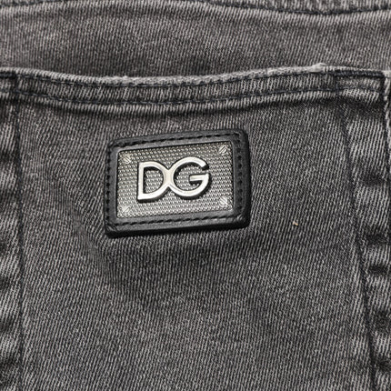 Dolce & Gabbana Gray Cotton Logo Plaque Men Denim Jeans