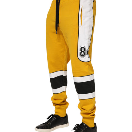 Dolce & Gabbana Yellow Cotton Drawstring Jogger Pants
