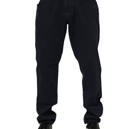 Dolce & Gabbana Black Cotton Tapered Denim Jeans