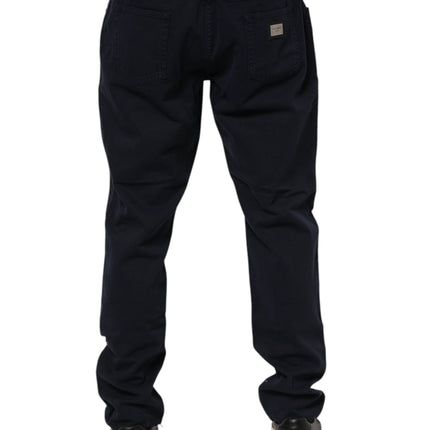 Dolce & Gabbana Black Cotton Tapered Denim Jeans