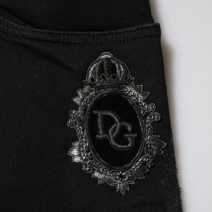 Dolce & Gabbana Black Cotton Skinny Men Denim Jeans