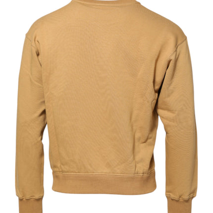 Dolce & Gabbana Mustard Cotton DG Embossed Pullover Sweater