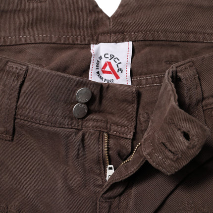 CYCLE Brown Cotton Low Waist Skinny Casual Jeans