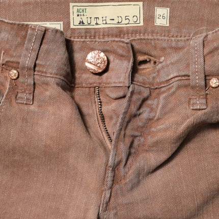 Acht Brown Cotton Slim Fit Denim Low Waist Jeans