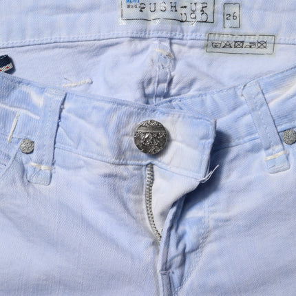 Acht Light Blue Cotton Slim Fit Denim Low Waist Denim Jeans
