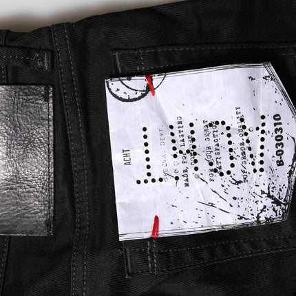 Acht Black Cotton Slim Fit Denim Low Waist Denim Jeans