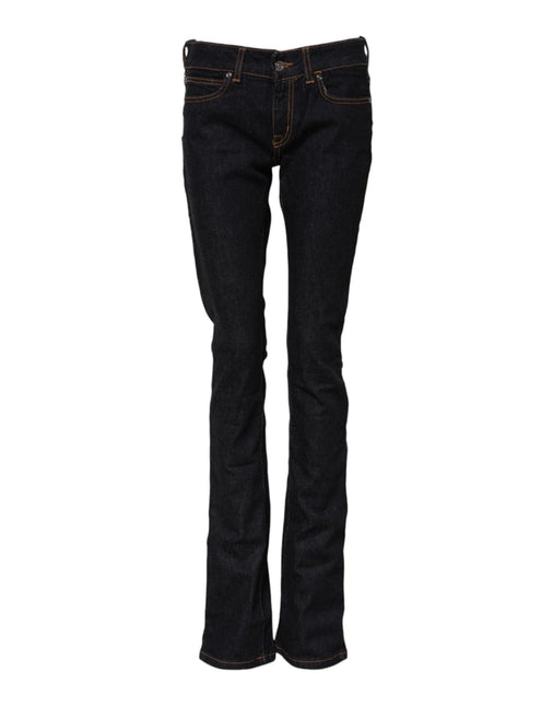 GF Ferre Dark Blue Cotton Mid Waisted Skinny Denim Jeans GF Ferre