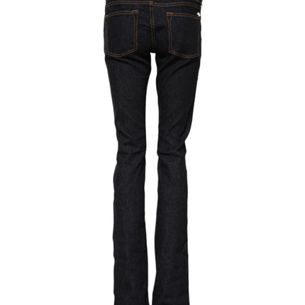 GF Ferre Dark Blue Cotton Mid Waisted Skinny Denim Jeans