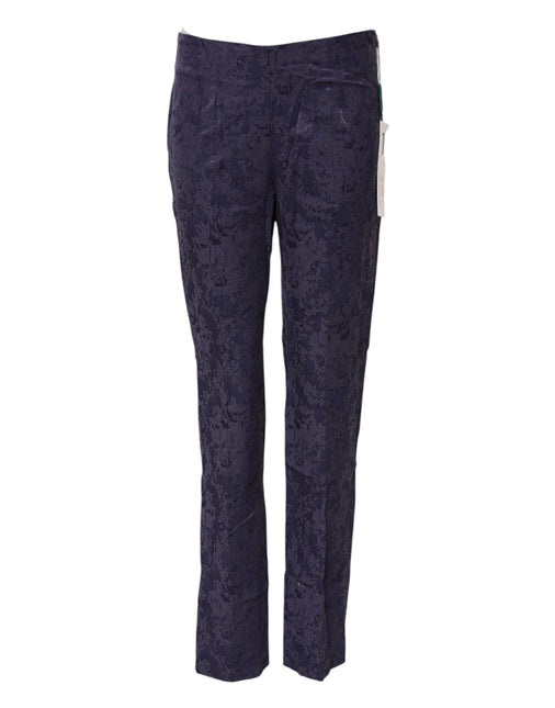 BENCIVENGA Purple Jacquard High Waisted Pants BENCIVENGA