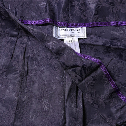 BENCIVENGA Purple Jacquard High Waisted Pants