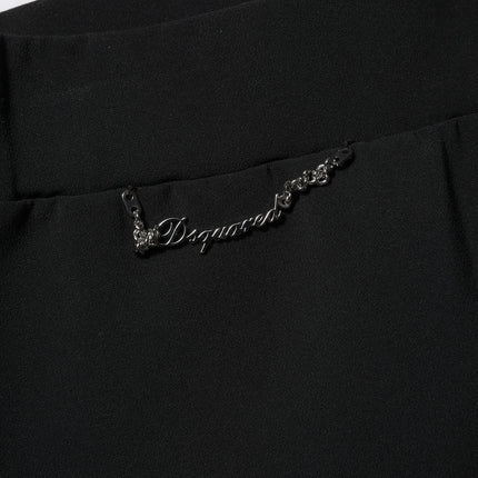 Dsquared² Black Polyester High Waisted Flared Pants