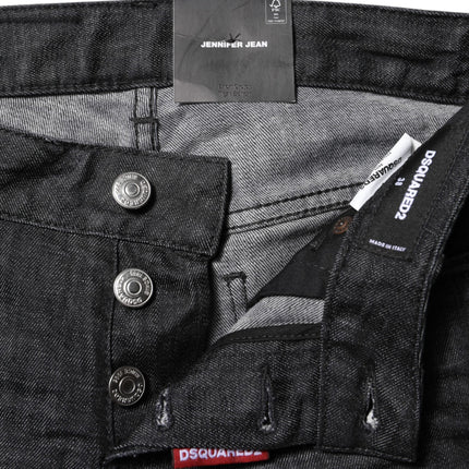 Dsquared² Black Cotton Low Waist Skinny Denim Jeans