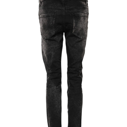 Dsquared² Black Washed Mid Waist Tapered Denim Jeans