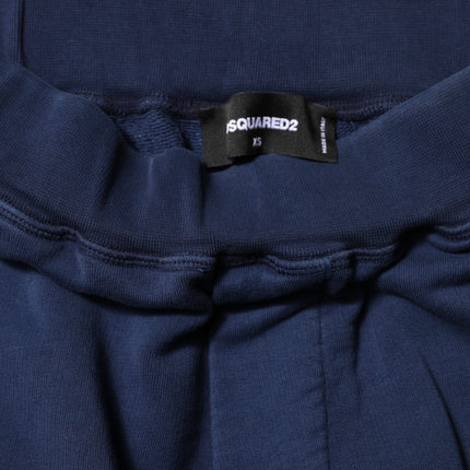Dsquared² Blue Cotton Mid Waisted Jogger Pants