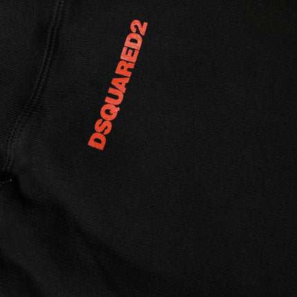 Dsquared² Black Red Cotton Straight Fit Jogger Pants