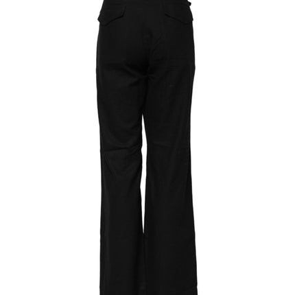 Ermanno Scervino Black Straight Fit High Waist Pants