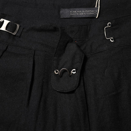 Ermanno Scervino Black Straight Fit High Waist Pants