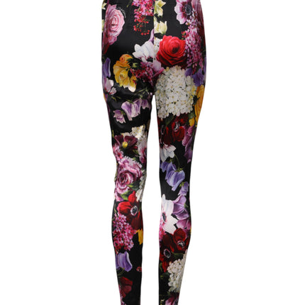 Dolce & Gabbana Multicolor Floral Legging Stretch Waist Pants