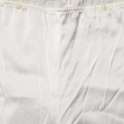Dolce & Gabbana Ivory Silk Tapered High Waist Pants