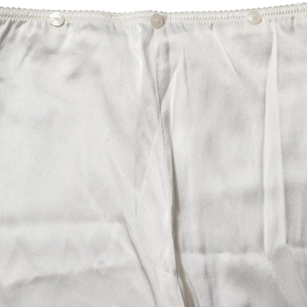 Dolce & Gabbana Ivory Silk Tapered High Waist Pants
