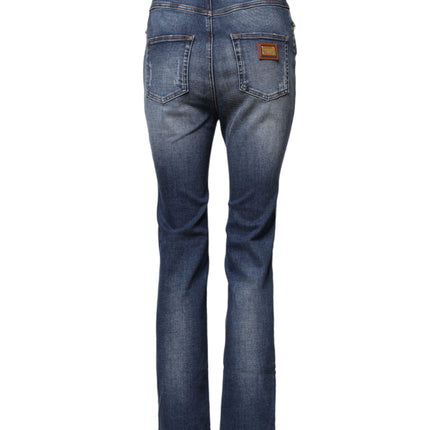 Dolce & Gabbana Blue Rhinestone Embellished Denim Jeans