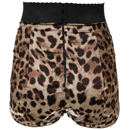 Dolce & Gabbana Brown Leopard High Waist Hot Pants Shorts
