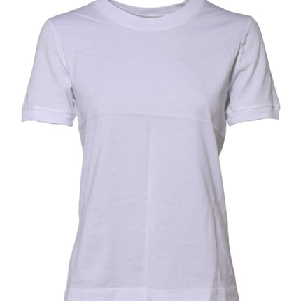 Dolce & Gabbana White Cotton Round Neck Short Sleeves T-shirt