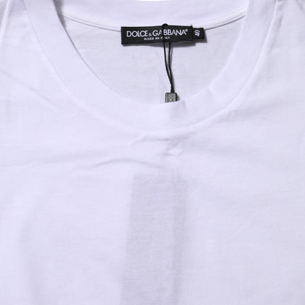 Dolce & Gabbana White Cotton Round Neck Short Sleeves T-shirt