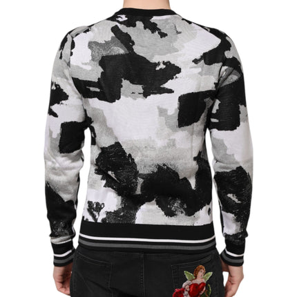 Dolce & Gabbana Multicolor Silk Camouflage Pullover Sweater