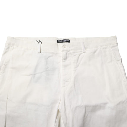 Dolce & Gabbana White Chinos Cotton Stretch Men Casual Shorts