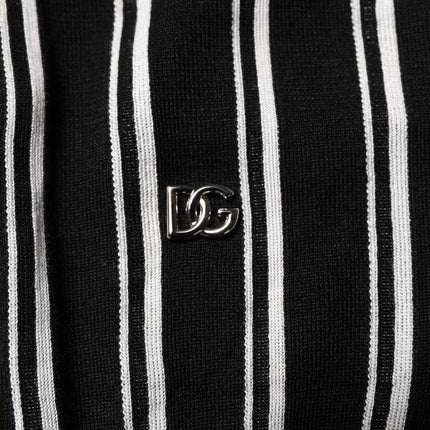 Dolce & Gabbana Black White Stripes Collared Polo T-shirt