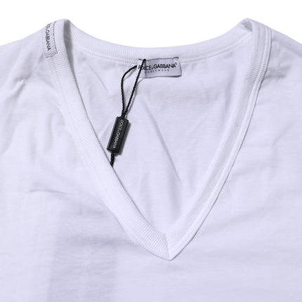 Dolce & Gabbana White Short Sleeves V-neck Underwear T-shirt