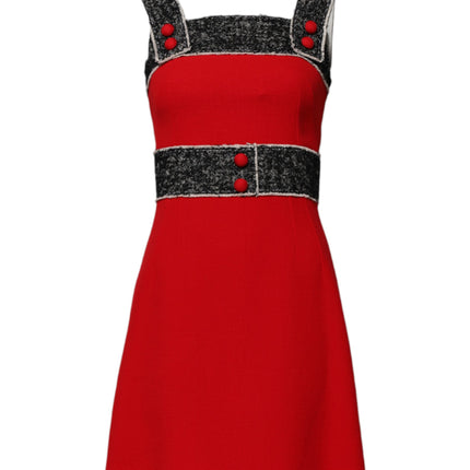Dolce & Gabbana Red Wool Sleeveless A-line Flared Mini Dress