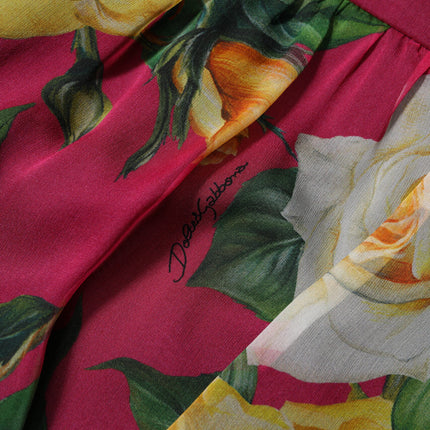 Dolce & Gabbana Red Floral High Waist Women Hot Pants Shorts