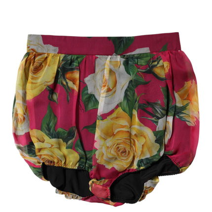Dolce & Gabbana Red Floral High Waist Women Hot Pants Shorts