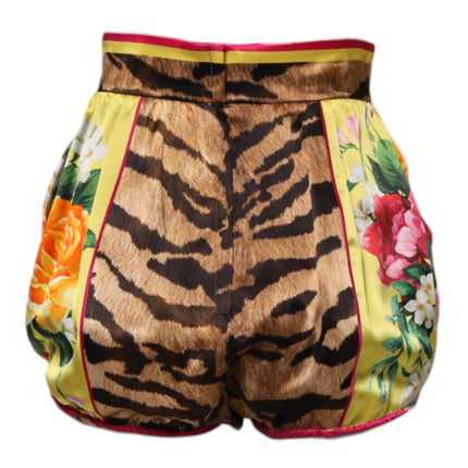 Dolce & Gabbana Multicolor Floral High Waist Hot Pants Shorts