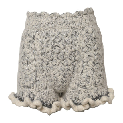Dolce & Gabbana Metallic Bouclé Knit Cashmere Ruffled Shorts