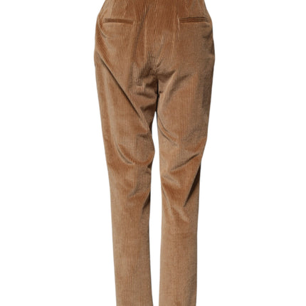 Dolce & Gabbana Brown Cotton Corduroy Tapered Pants