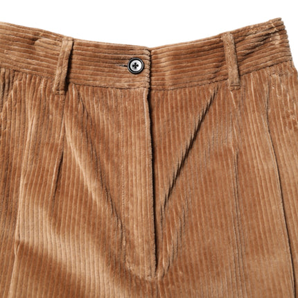 Dolce & Gabbana Brown Cotton Corduroy Tapered Pants