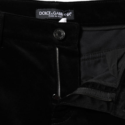 Dolce & Gabbana Black Cotton Skinny Capri Cropped Denim Jeans