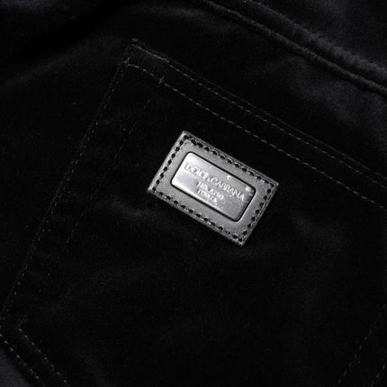 Dolce & Gabbana Black Cotton Skinny Capri Cropped Denim Jeans