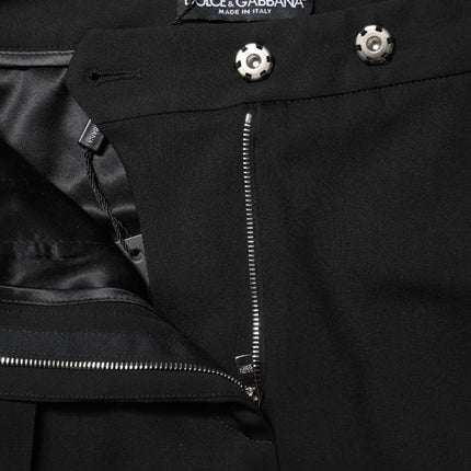 Dolce & Gabbana Black Wool High Waist Flared Pants